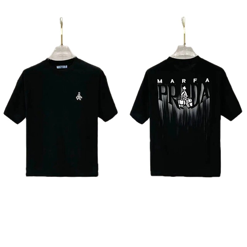 Prada Marfa Streetwear Style Black Short-sleeve T-shirt