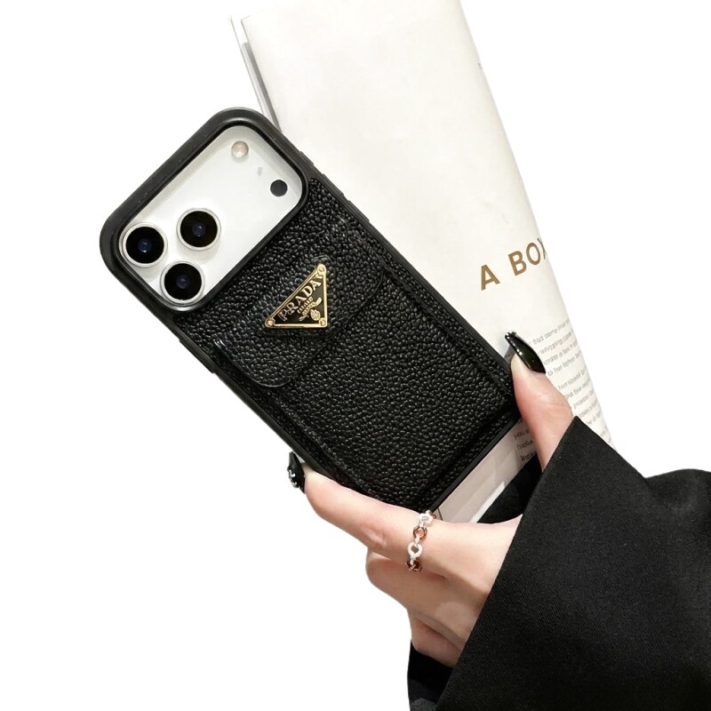 Prada Triangle Logo Trendy and Cool Black Phone Case