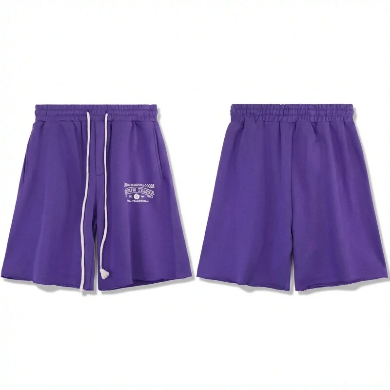 Purple trendy brand shorts of DENIM TEARS