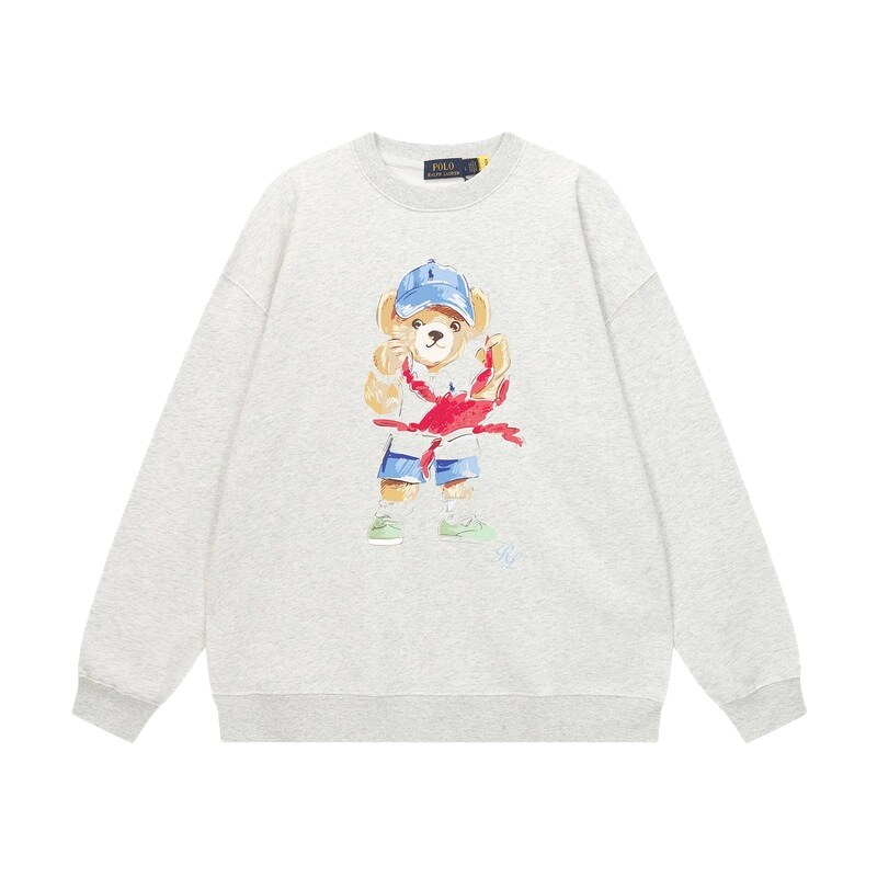Ralph Lauren cartoon bear light gray sweatshirt