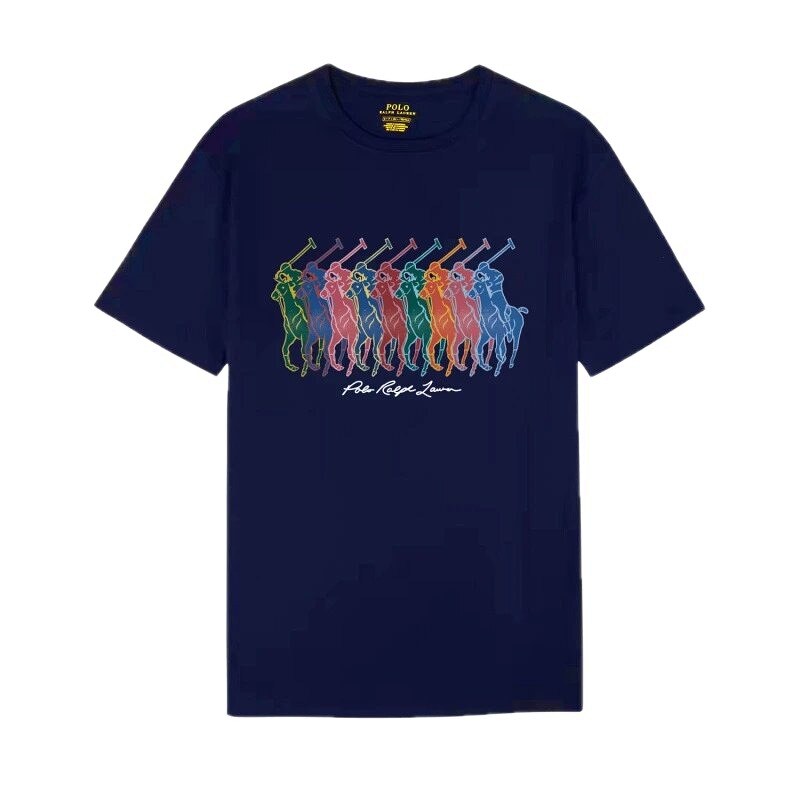 Ralph Lauren colorful retro-style royal blue T-shirt