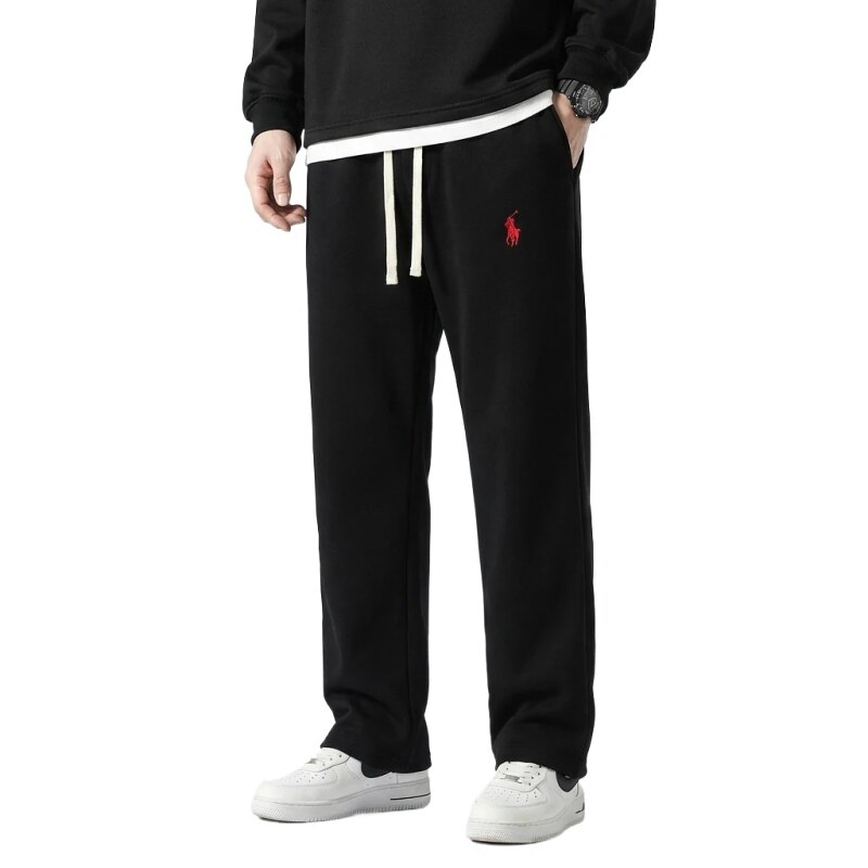 Ralph Lauren fleece-lined thickened black sweatpants
