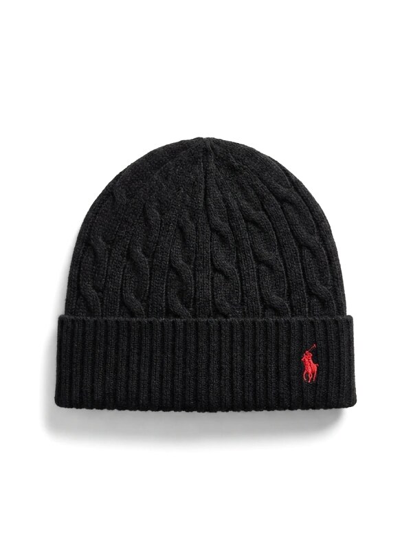 Ralph Lauren Polo Black Trendy Brand Knitted Hat