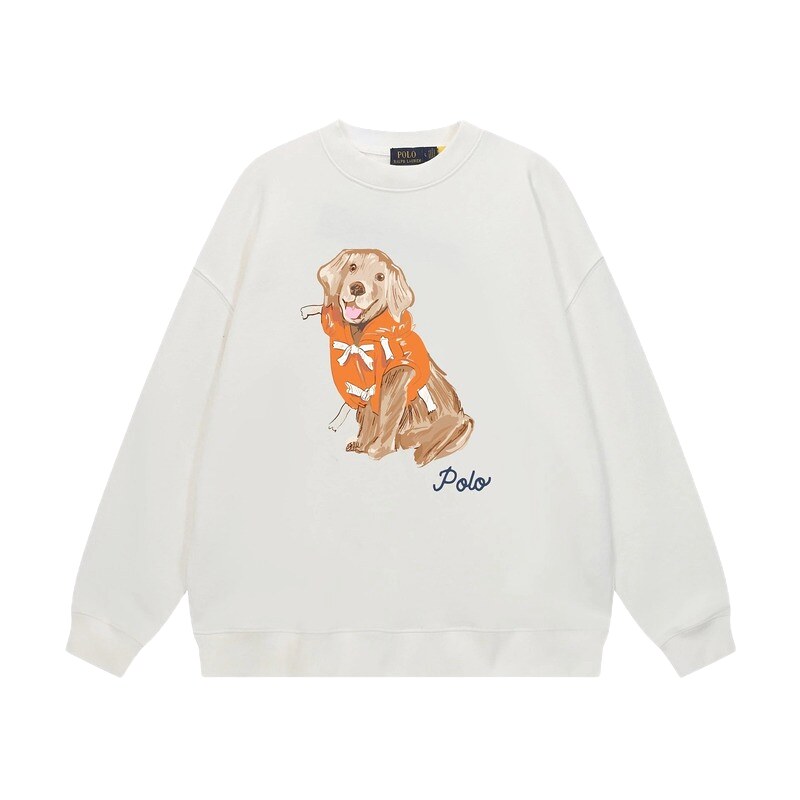 Ralph Lauren Polo Cute Pet Style White Sweatshirt