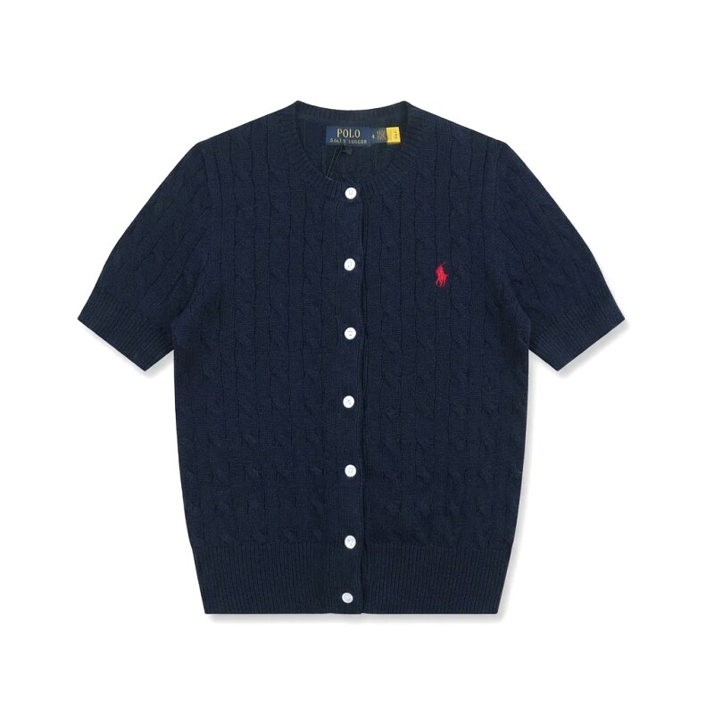 Ralph Lauren Polo retro - style navy blue cardigan