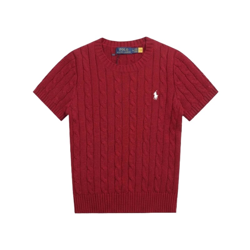 Ralph Lauren Polo Series Retro Style Burgundy Knitted Sweater