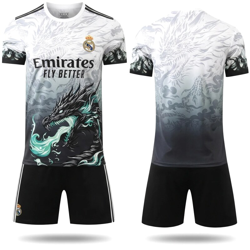 Real Madrid dragon pattern gradient style jersey