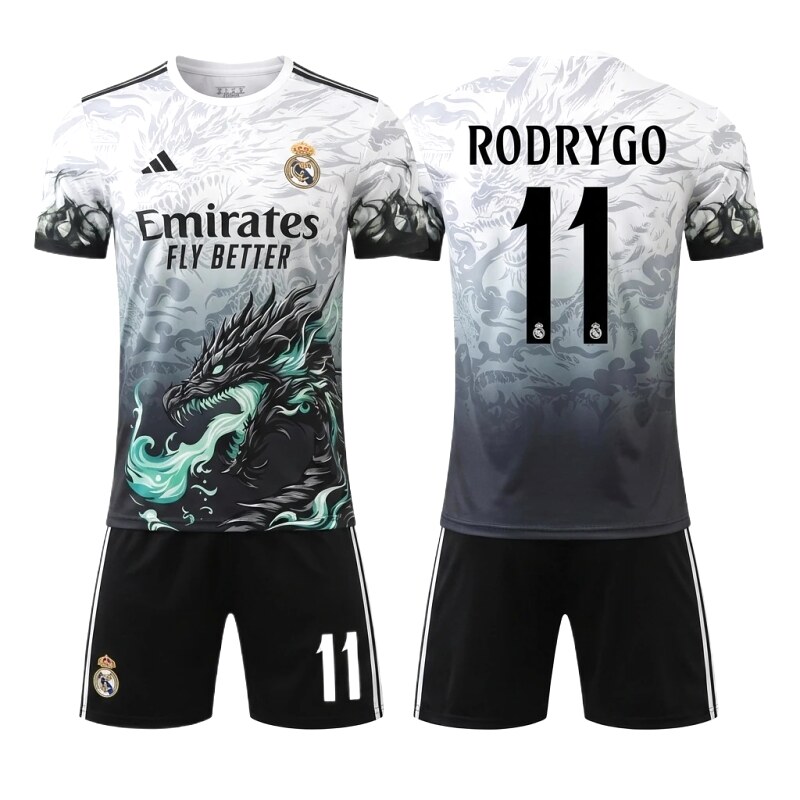 Real Madrid dragon pattern trendy jersey