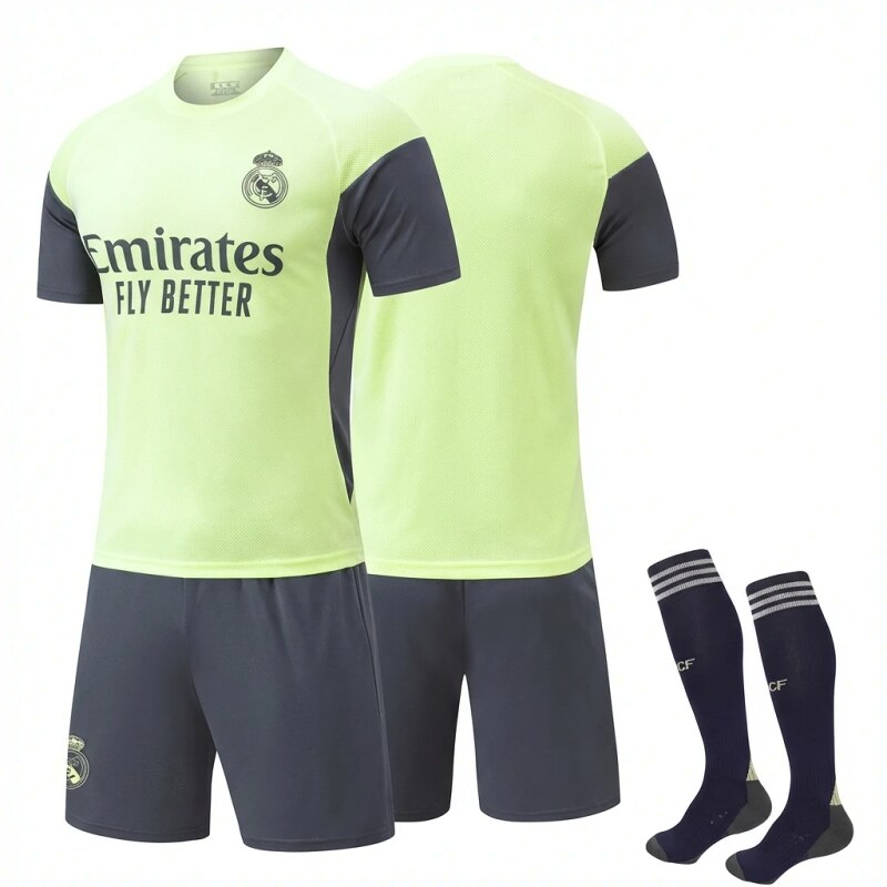 Real Madrid fluorescent green sportswear set