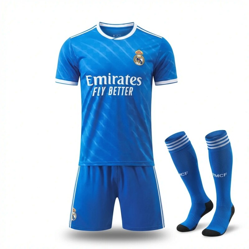 Real Madrid home blue sports suit