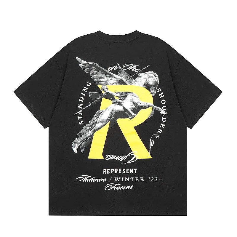 Represent Black Style 857 Owners Club T-Shirt Easy Pairing Logo