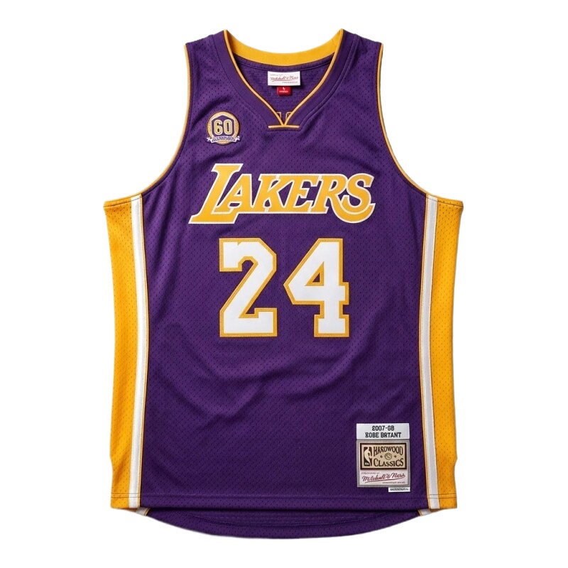 Retro purple and yellow jersey of the Kobe Lakers