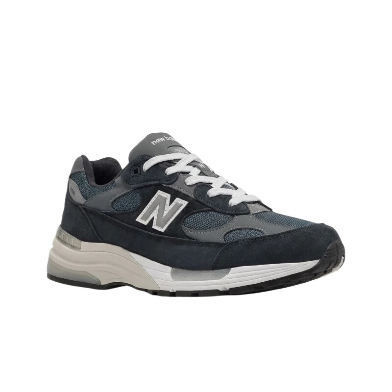 Retro-style black and gray New Balance 992 shoes