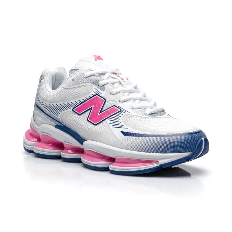 Retro-style gray and white sneakers of New Balance