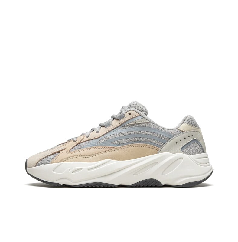 Retro-style gray and white Yeezy 700 shoes