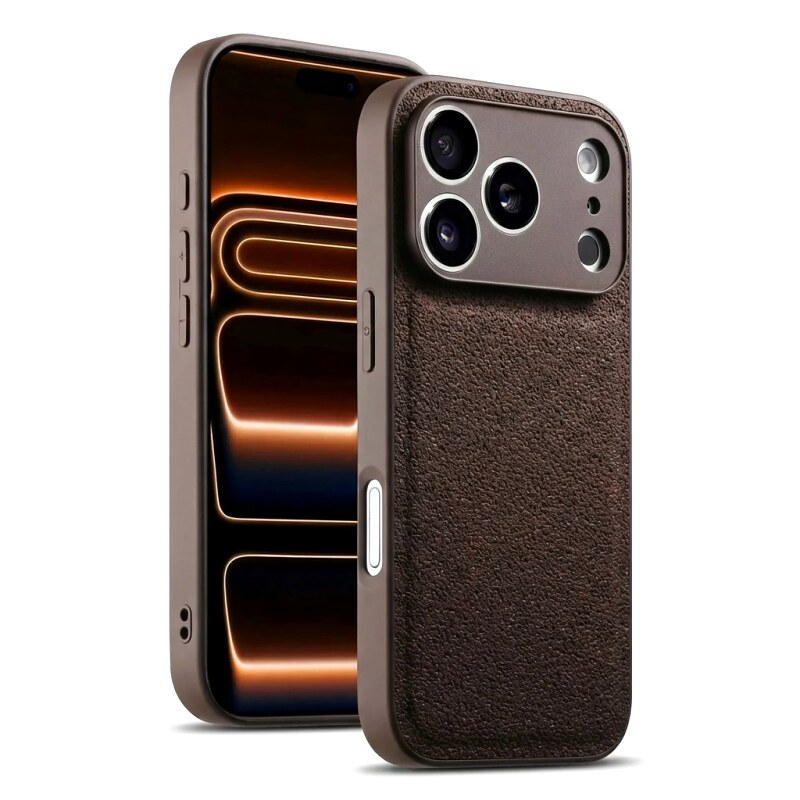 Retro-style leather phone case for iPhone