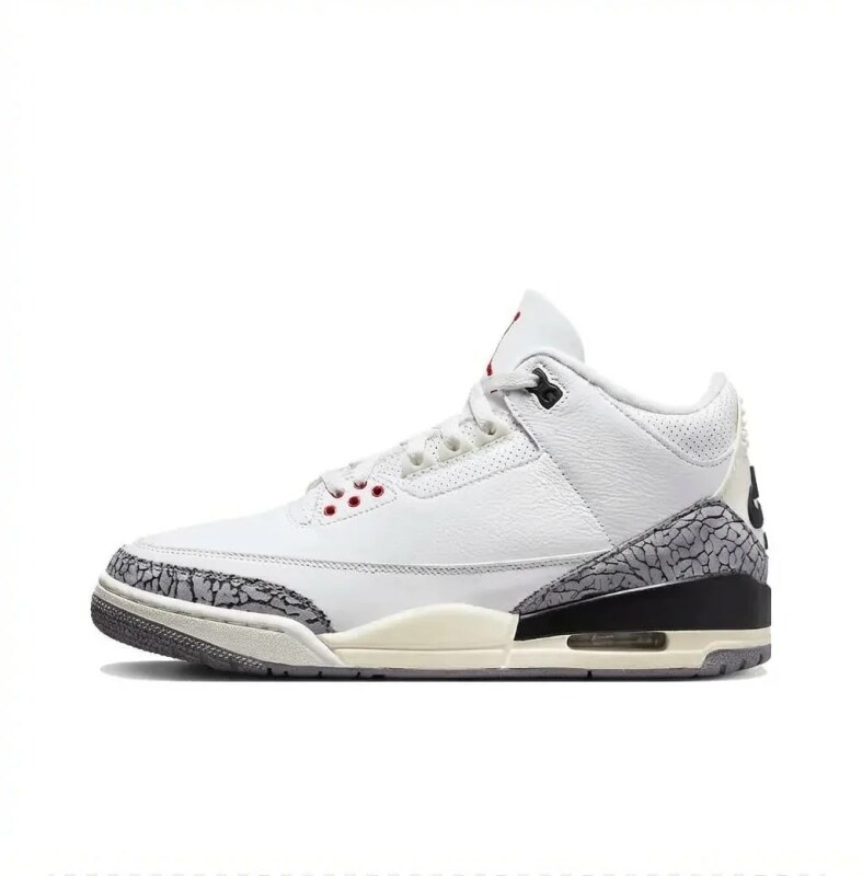 Retro style white shoes of Jordan AJ3