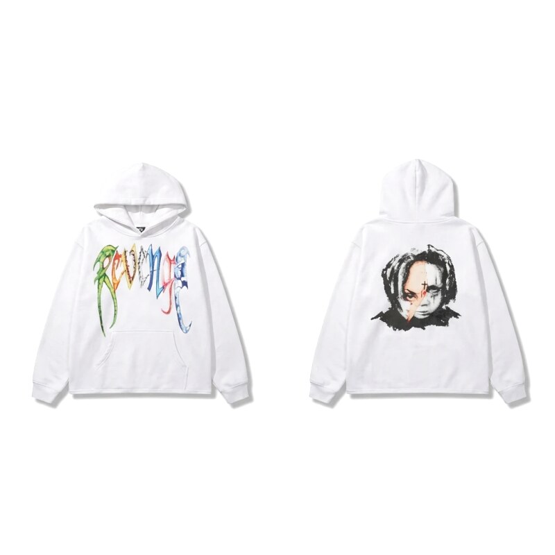 Revenge Colorful Graffiti Style White Hoodie