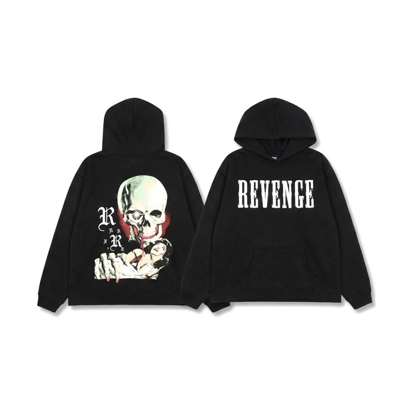 Revenge dark skull style hoodie