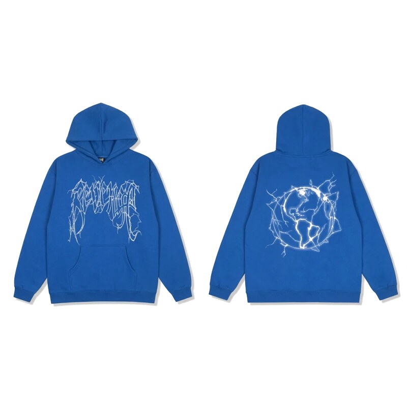 Revenge Lightning Wind Blue Hoodie