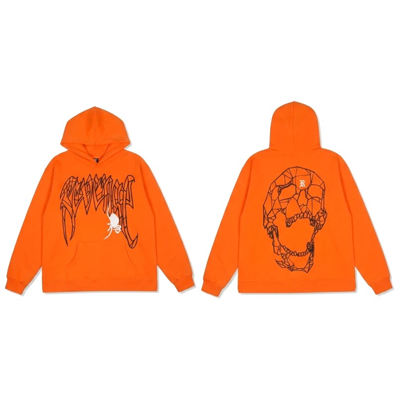 Revenge Skeleton Style Orange Hoodie