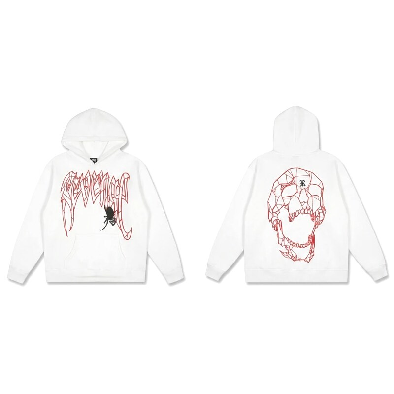 Revenge Skeleton Style White Hoodie