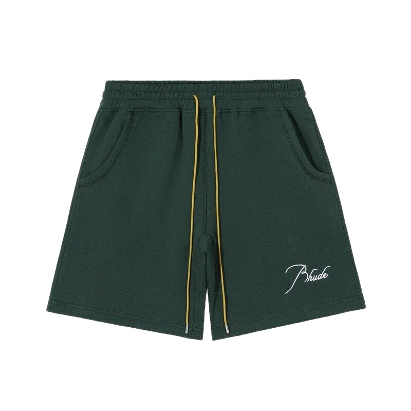 RHUDE casual style dark green shorts