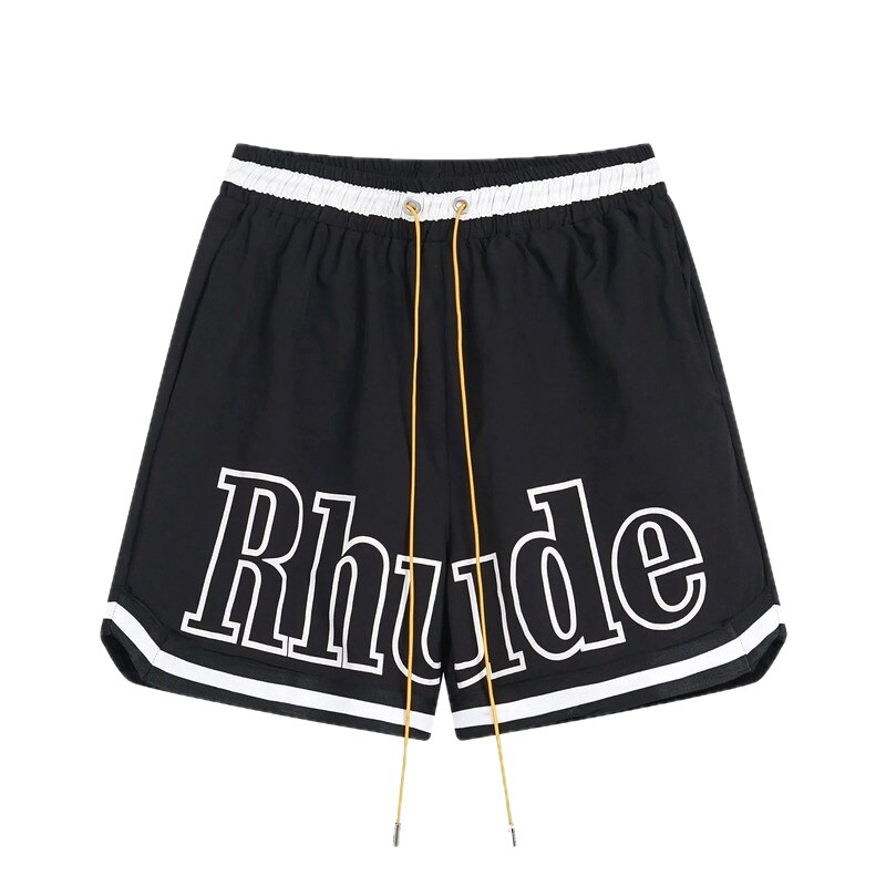 RHUDE lettered sporty shorts
