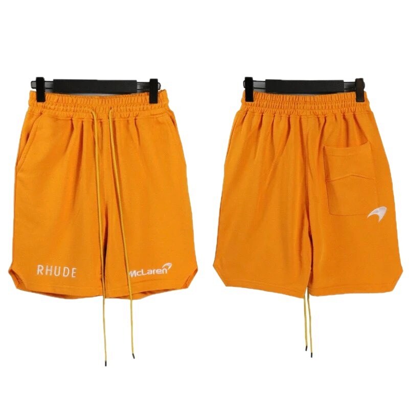 RHUDE Orange Trendy Brand Sports Shorts