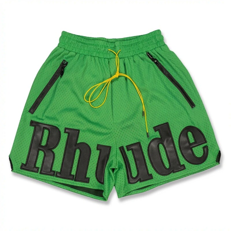 RHUDE sporty green shorts