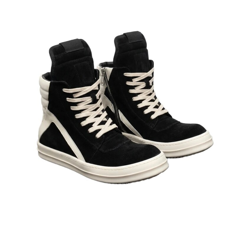 Rick Owens dark avant-garde high-top shoes