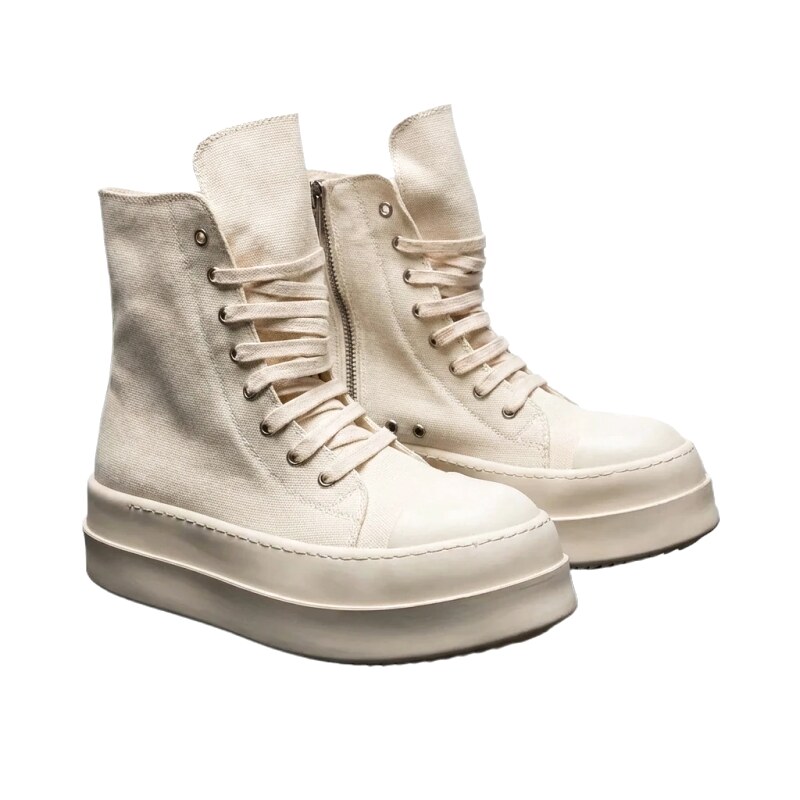 Rick Owens high-top retro-style white boots