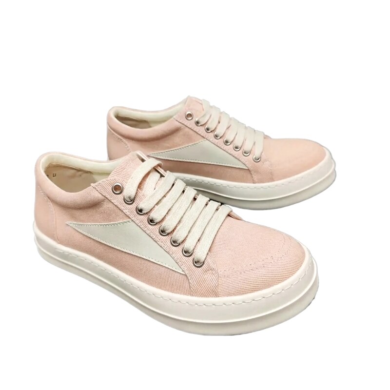 Rick Owens minimalist style pink sneakers