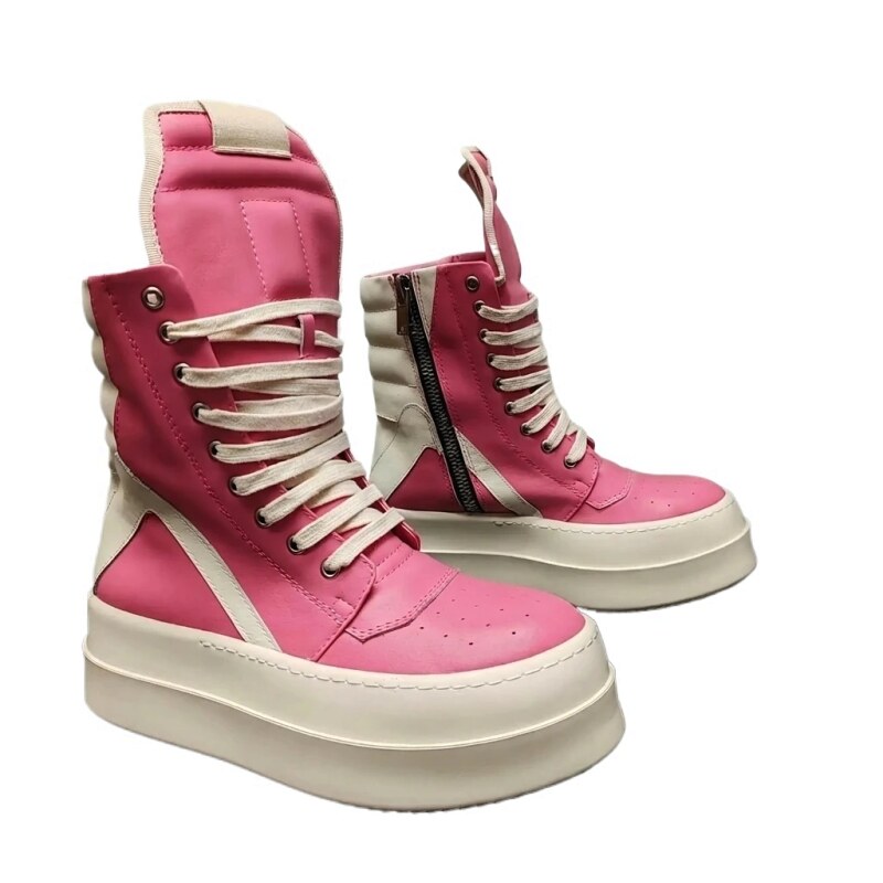 Rick Owens pink high-top shoes