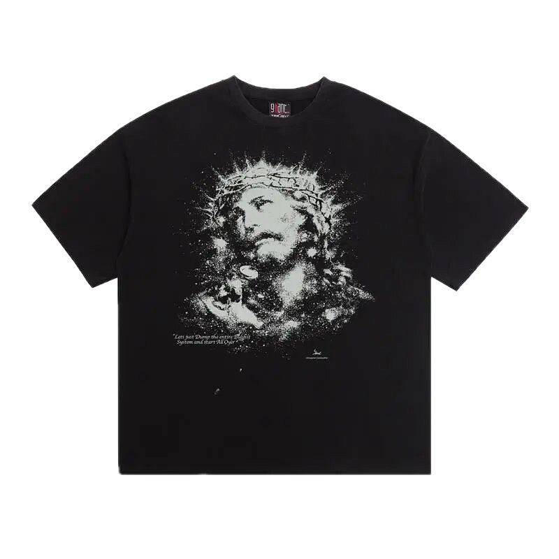 SAINT Jesus with Thorns Vintage Black T-Shirt