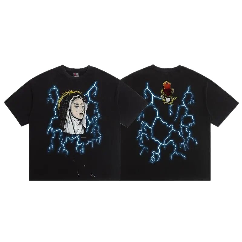 SAINT Our Lady of Lightning High Street Style Black T-Shirt