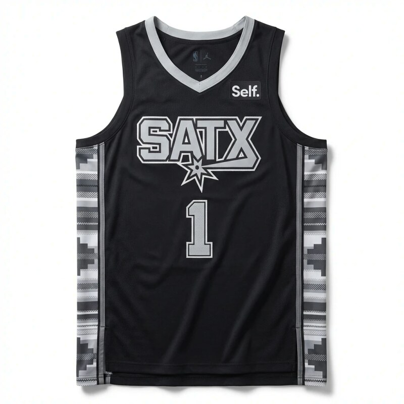 Self. Spurs Wind Black Jersey