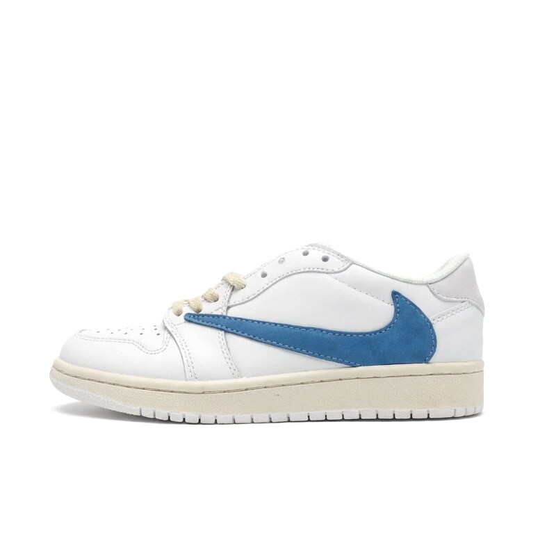 Simple style white and blue shoes of Jordan AJ1