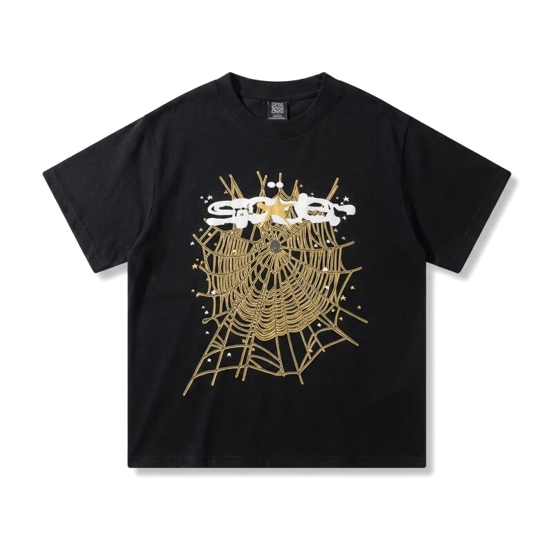 Sp5der Cobweb Print Black T-shirt