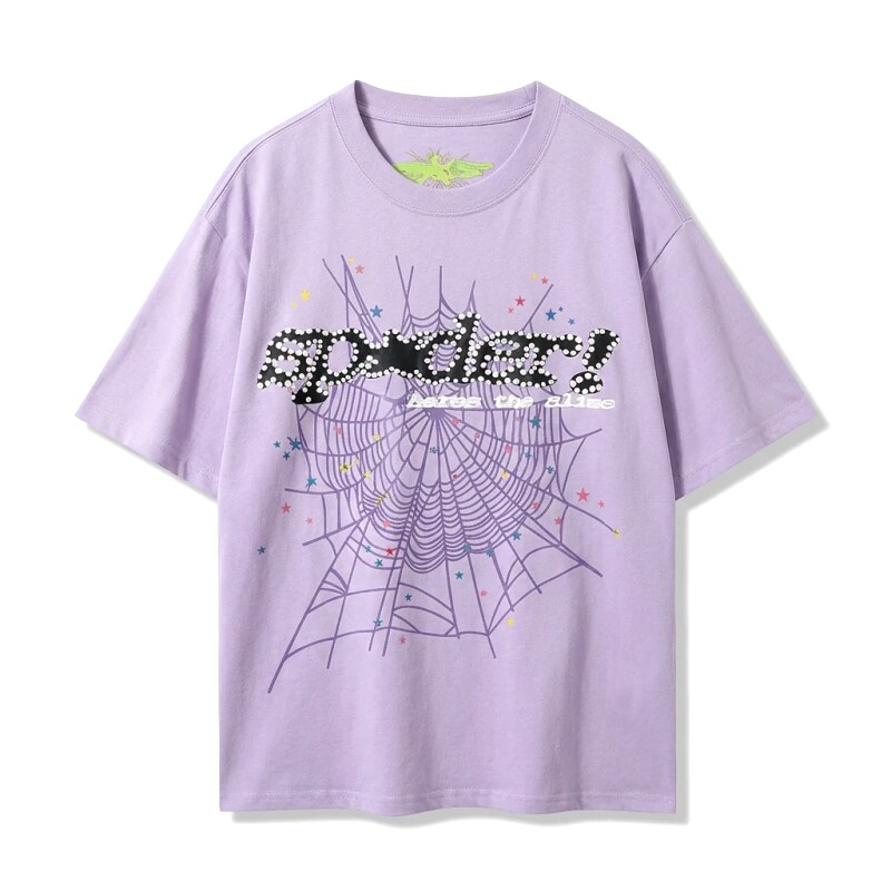 Sp5der Cobweb Style Light Purple T-shirt