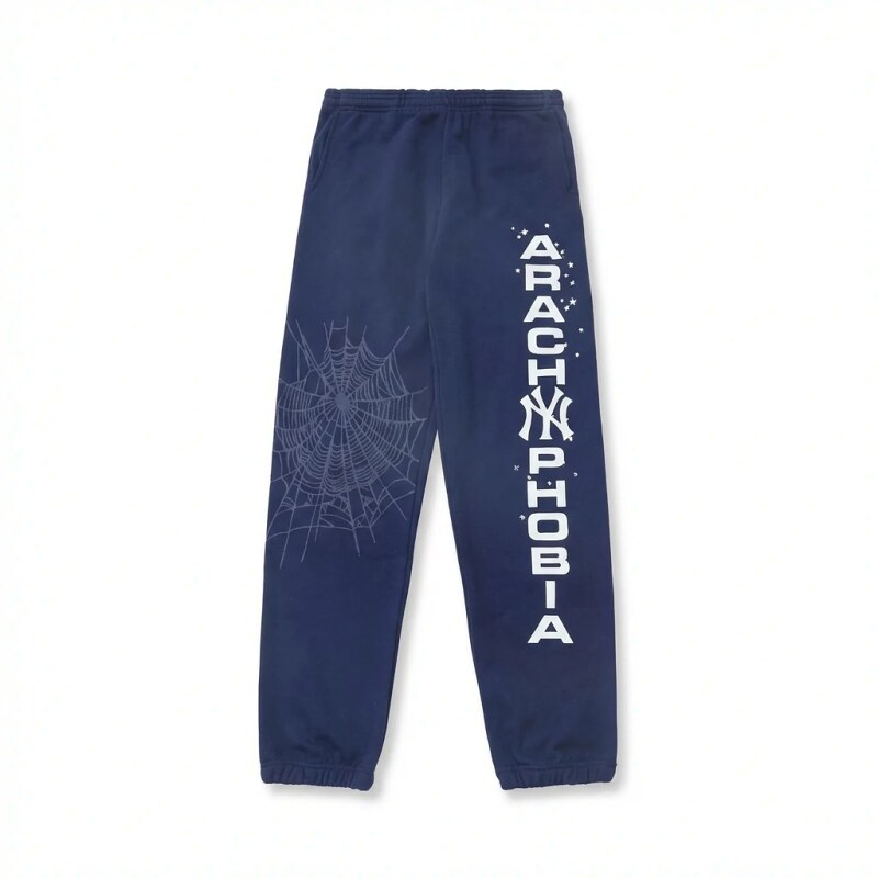 Sp5der Dark Style Navy Blue Sweatpants