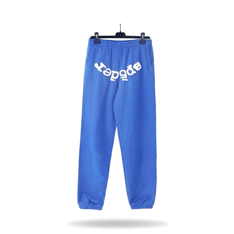 Sp5der letter trendy brand blue sweatpants