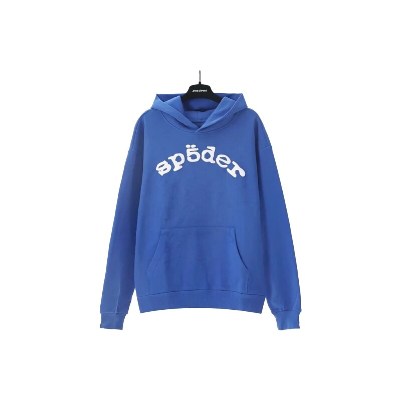 Sp5der Letter Trendy Brand Style Blue Sweatshirt