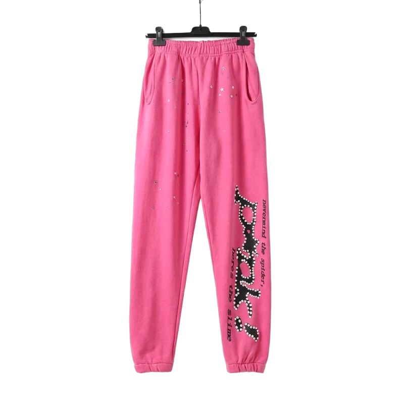Sp5der printed trendy and cool style pink pants