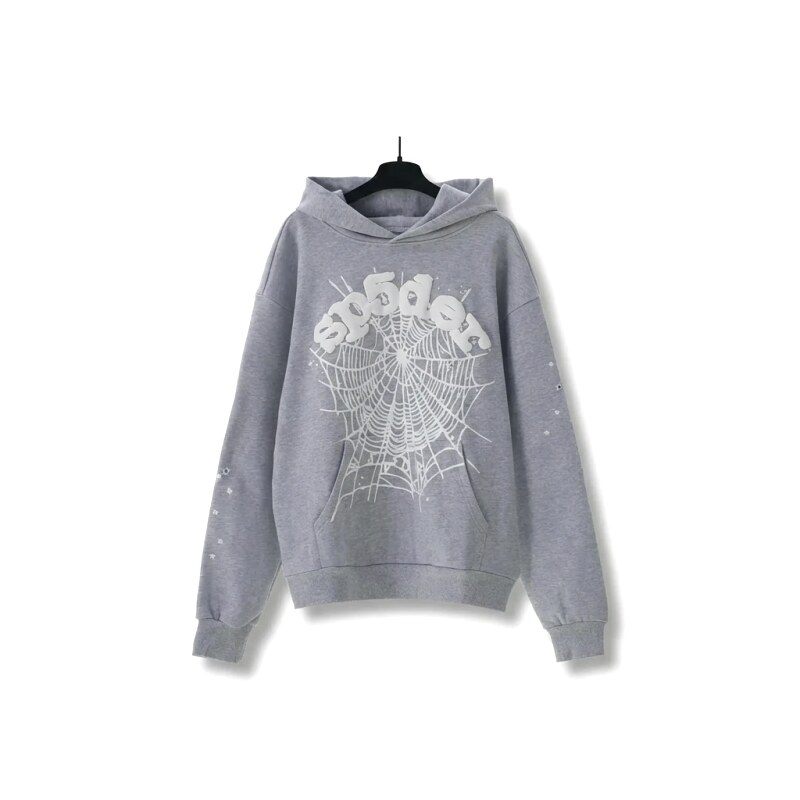 Sp5der Spider Web Print Grey Sweatshirt