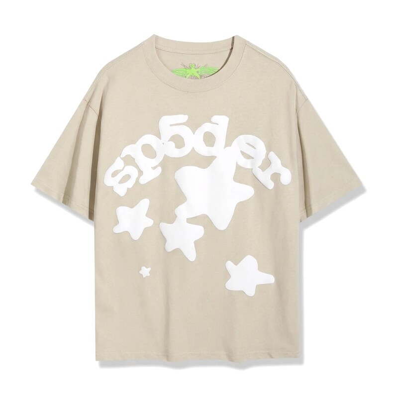 Sp5der Star Trendy Brand Khaki T-shirt