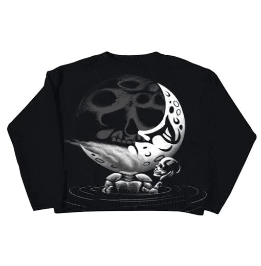 Sport Anime graphic sweater Black Knit Top for Warm Weather
