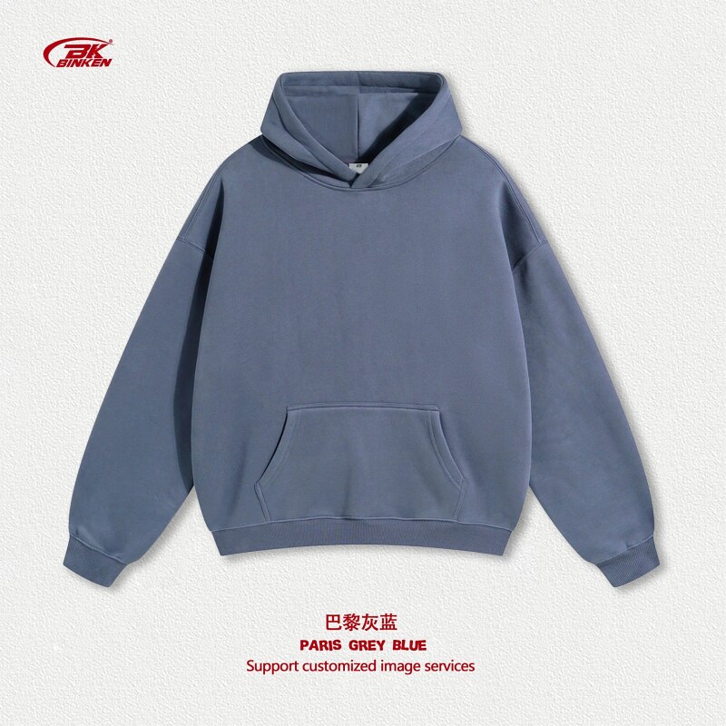 Sport Pullover hoodie Navy Blank Kangaroo for Collection Drops