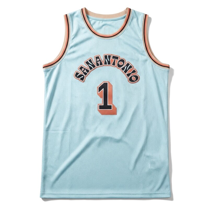 Spurs Wembanyama light blue jersey