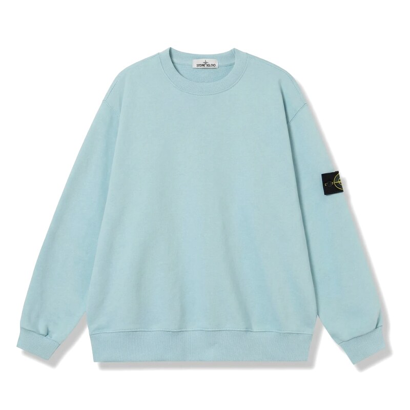 Stone Island Basic Style Casual Light Blue Sweatshirt